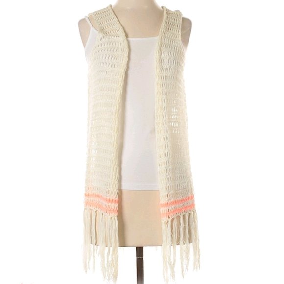 Sweet Journey Jackets \u0026 Coats | *3$25* Sweet Journey Knit Crochet Western Tassel Vest | Color: Blue/Cream | Size: S | Everyday_Cass's Closet